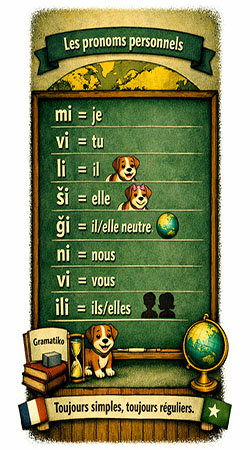 les pronoms en esperanto