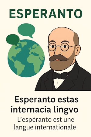 Visuel représentant l’Espéranto comme langue universelle et non dominante