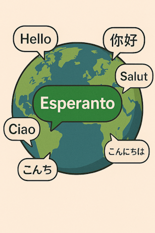 Illustration de l’Espéranto comme langue sans frontières pour une humanité unie